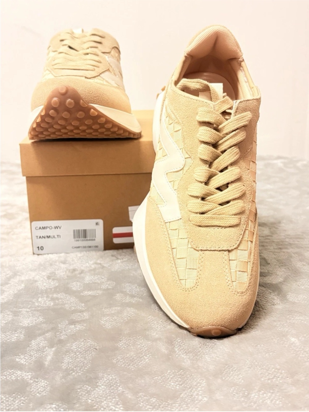 Steve Madden Campo Tan Multi Women’s Sz 10M Platform Sneaker - Picture 3 of 9